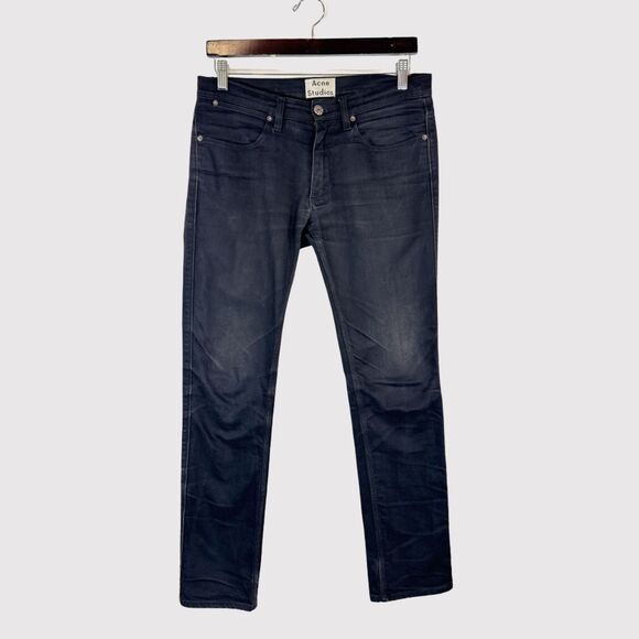 Acne Studios Mens Jeans Black Denim Max Cash Skinny Slim Stretch Dark Wash 30x28 - Picture 1 of 10
